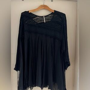 Free People Black Lace Blouse
